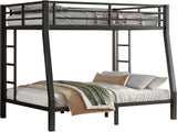 Metal Full XL Over Queen Bunk Bed with High Guardrail & Under-Bed Storage