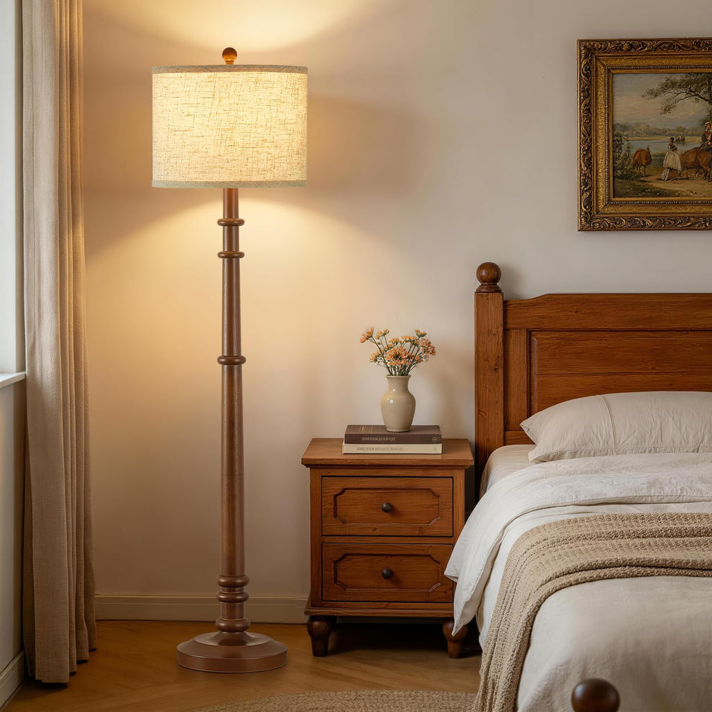Floor Lamps - 60" Farmhouse Floor Lamp with Adjustable Color Temperatures - Vintage Standing Lamp Reading Light with
