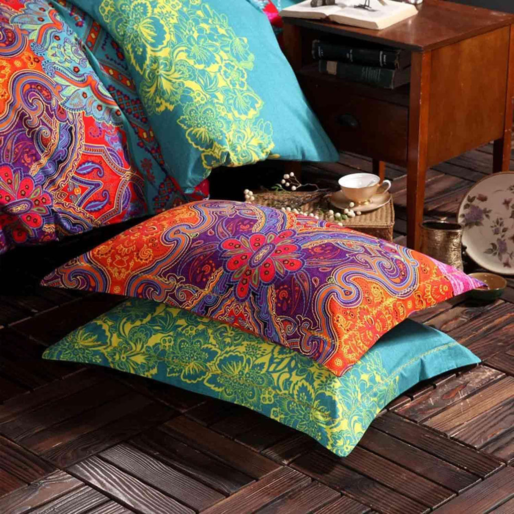 Boho King Size Comforter Set 3 Piece, Colorful, 90x104 Inch