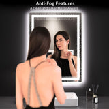 24X32 LED Bathroom Mirror with Lights, Anti-Fog, Dimmable, Backlit + Front Lit, Lighted Bathroom Vanity Mirror for