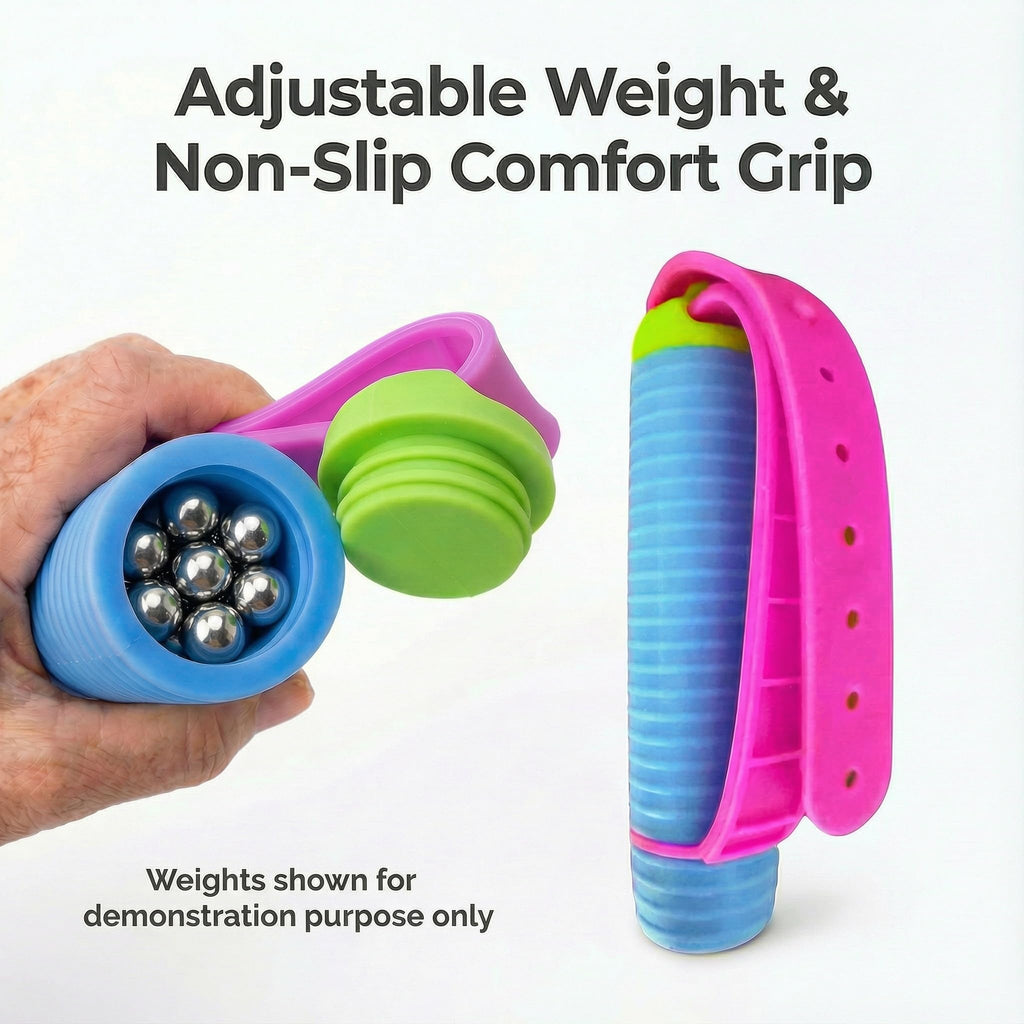 Weighted Adaptive Utensils for Enhanced Stability - Bendable, Non-Slip Utensil Set with Adjustable Wrist Strap &