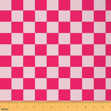 Checkered Fabric Teen Women Boho Modern Cute Aesthetic Girly Upholstery Fabric for Chairs Sofa Couch Boys Geometric