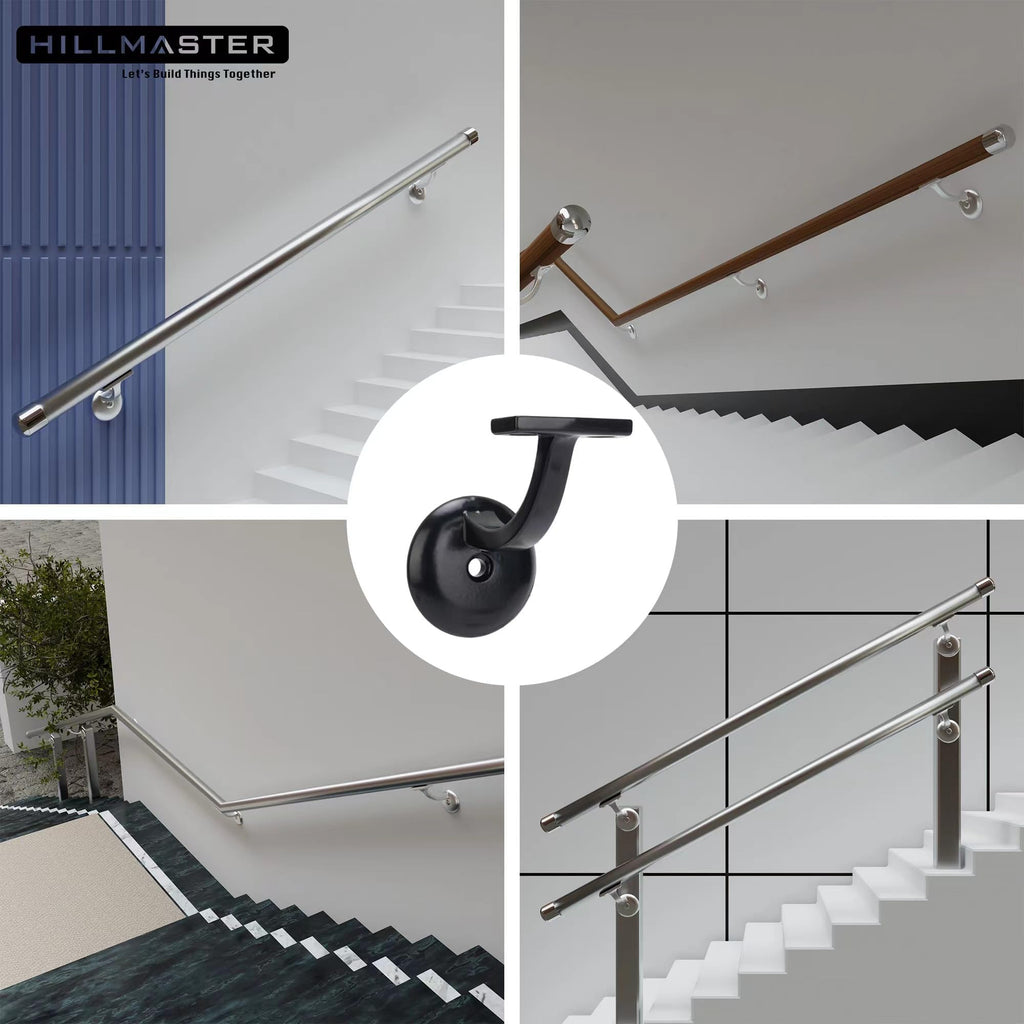 Steel Handrail Bracket for Indoor Outdoor Stairs, Anti-Rust Hand Rail Brackets Hand Railing Brackets Strong Stair