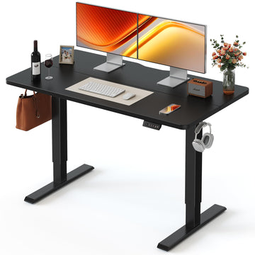 Standing Desk 48 × 24 Inch Electric Height Adjustable, Black