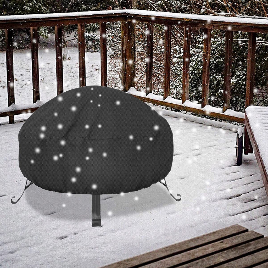 Fire Pit Cover 36 inch, Fits 33-36 inch Firepit, Round, Black