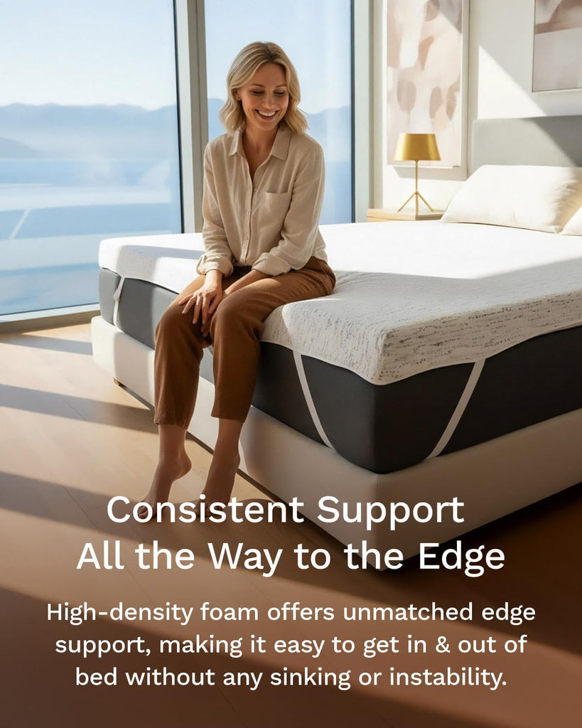 3 Inch Memory Foam Mattress Topper Queen - Select High Density Ventilated Mattress Pad - Premium Removable Rayon Cover