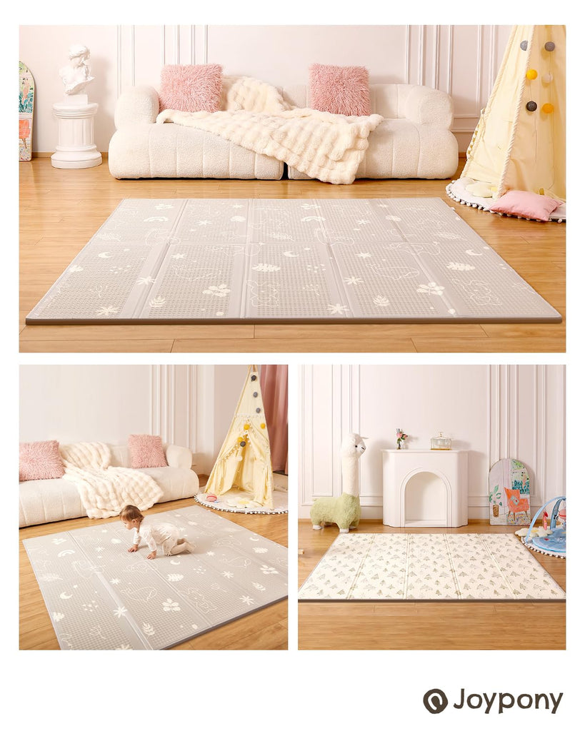 Baby Play Mat 79x 71 Inch, Extra Large Foldable Play Mats for Babies and Toddlers, Waterproof & Anti-Slip Portable