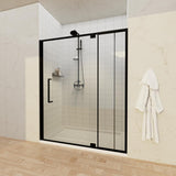 56-60" W x 72" H Pivot Shower Doors, Semi-Frameless Swing Water Repellent Glass Shower Doors with 1/4" (6mm) Clear