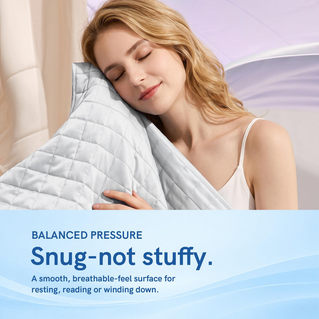 Exclusive Cooling Weighted Blanket with Bamboo Viscose, Smallest Compartments with Glass Beads, Bed Blanket for One