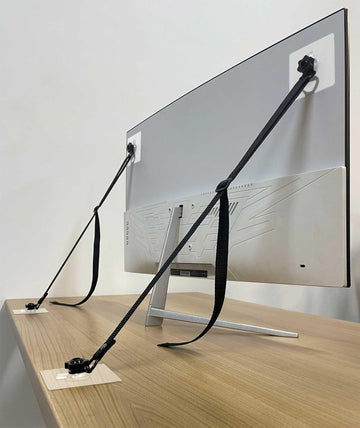 2 Pack Adjustable TV Safety Straps, No-Drill Adhesive Anti-Tip Furniture Anchors for Baby Proofing, Flat Screens Fix