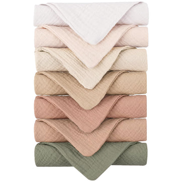 7 Pack Muslin Baby Washcloths, Burp Cloths & Wash Cloths for Babies