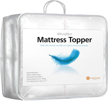 Hypoallergenic Mattress Cover- Overstuffed - Deep Pocket - Goose Down Alternative Pillow Top Mattress Topper Queen