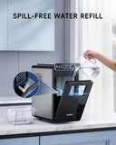 Ice Makers Countertop, Ultra Slim Design with Full-Color Panel, Internal Lights, 26 lbs/24H, Timer Ice Making, Two