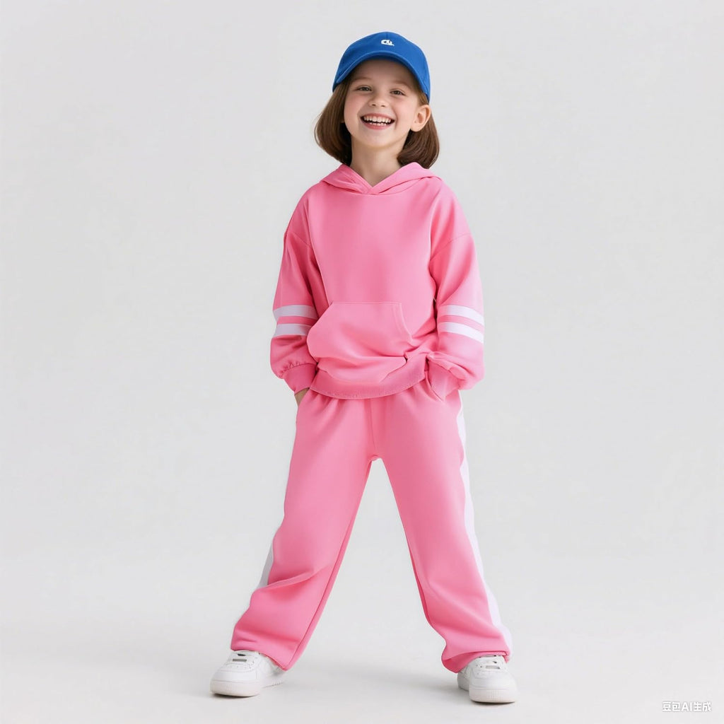 Sweatsuit Set Cute Hooded Sweatshirt & Jogger Pants with Pocket Casual Outfuts Set