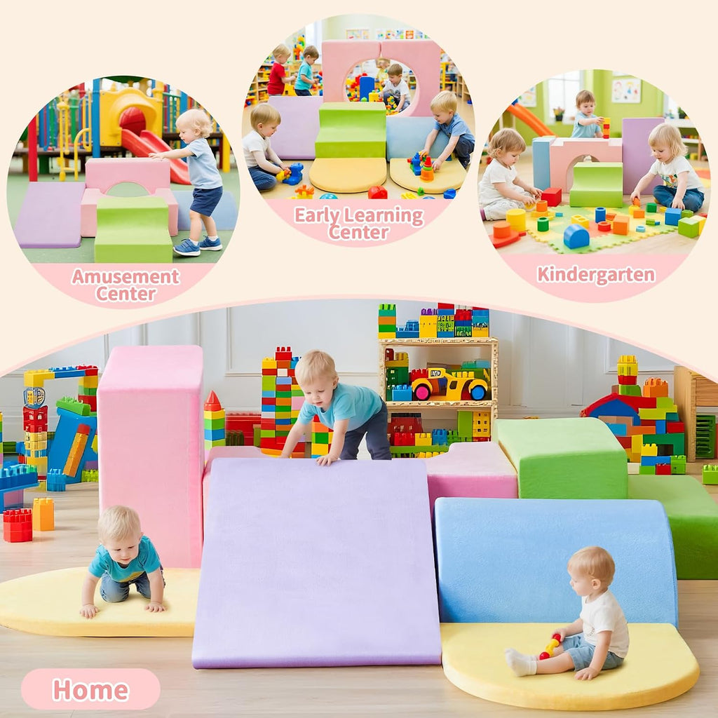 Soft Toddler Climbing Toys Indoor, Baby Play Foam Blocks for 1-3