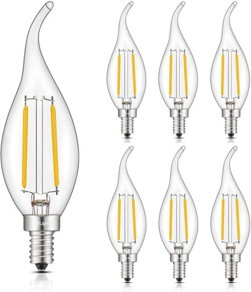 2W Dimmable LED Candelabra Bulbs 25W Equivalent, 2700K Warm White
