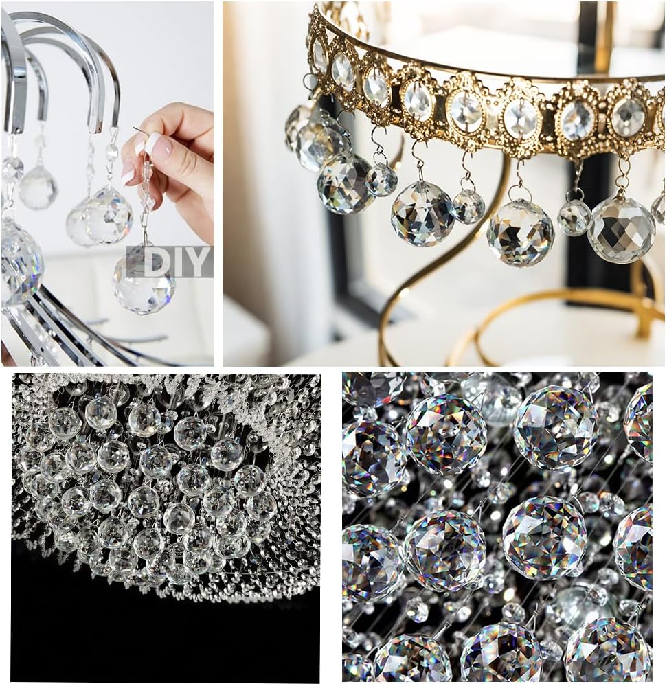 Crystal Prism Ball Sun Catcher - 20 Pack 30mm Hanging Decor for Windows, Wedding, Home, Feng Shui