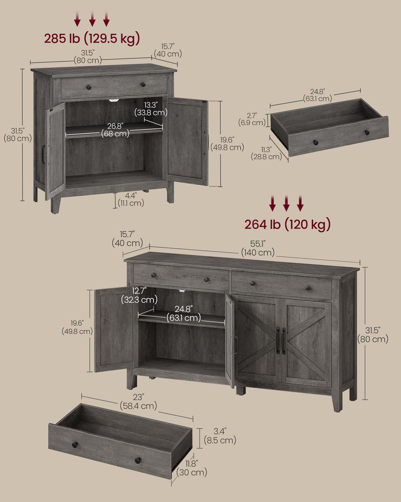Farmhouse Buffet Cabinet and Coffee Bar Bundle