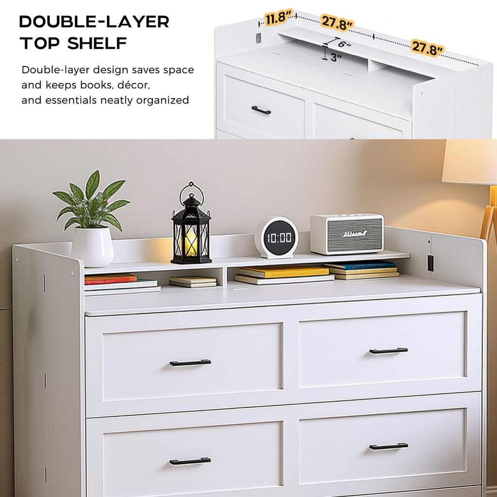 Murphy Bed with Motion Sensor Lights, Full Size Murphy Cabinet Bed Hideaway Bed with Storage & Charging Station
