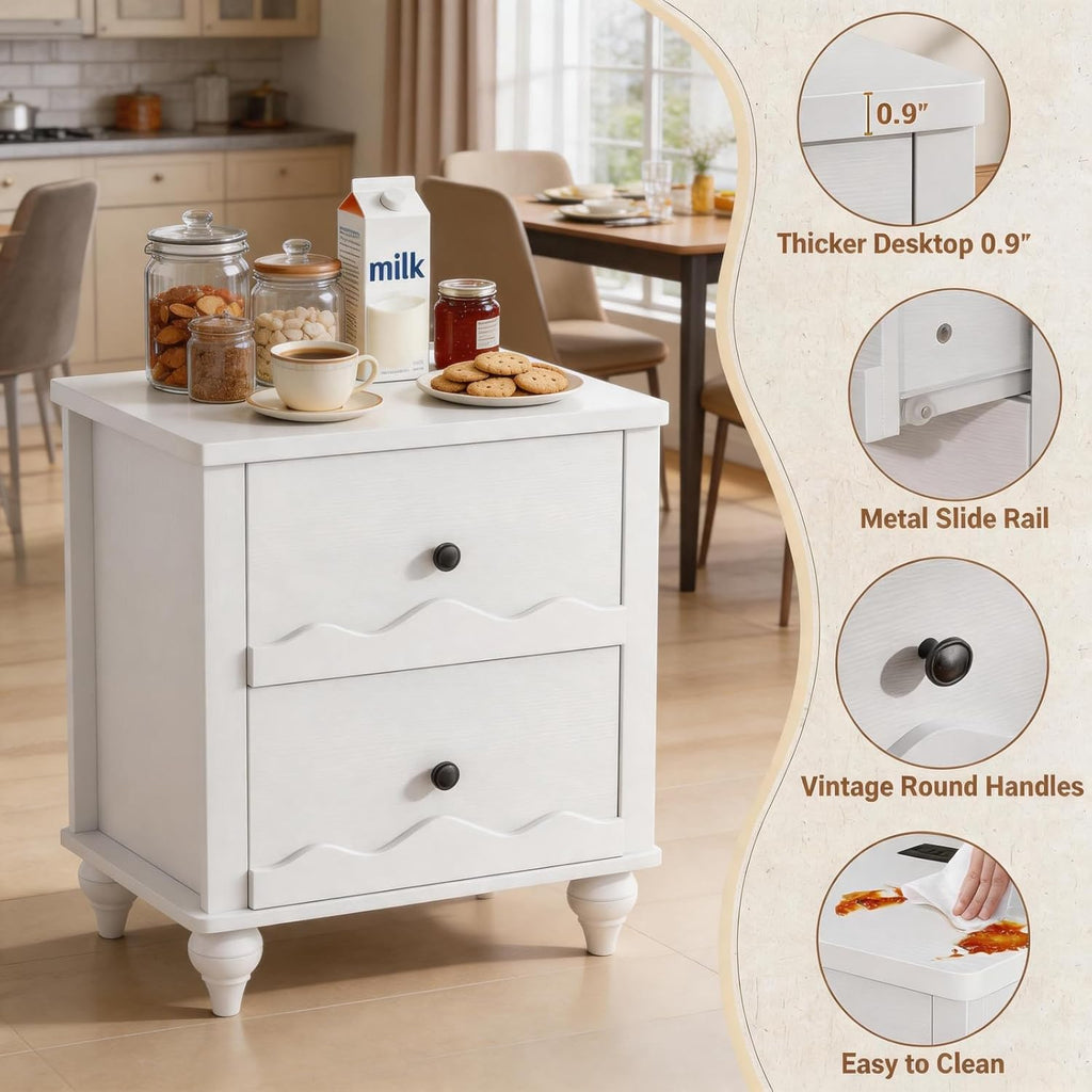 Modern Farmhouse Sideboard Buffet Cabinet, Wood Storage Cabinet with Doors & Adjustable Shelf