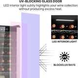 24 Bottle Wine Cooler Black Compressor Wine Fridge | 2.4 cu ft (68 L) Freestandi