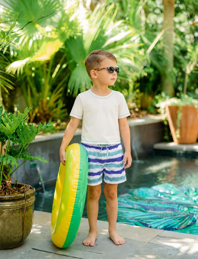 Boys Swim Trunks with Compression Liner, Quick Dry Swim Shorts