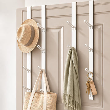 Over Door Towel Hooks: Space-Saving Overdoor Hanger Hook for Towels, Clothes, Coats - Vertical Storage Door Hook