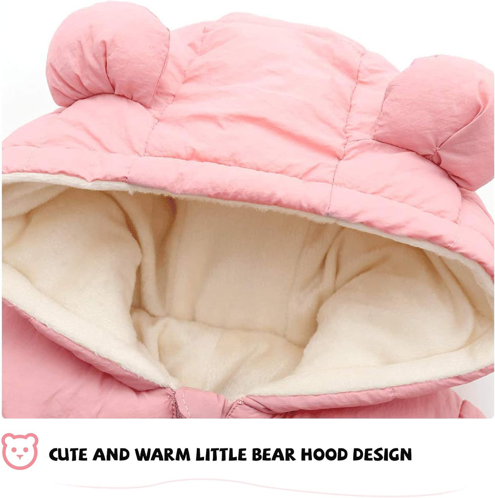 Baby Clothes Cute Infant Toddler Snowsuit Warm Boy Girl Winter Coats Hooded Zip Jumpsuit