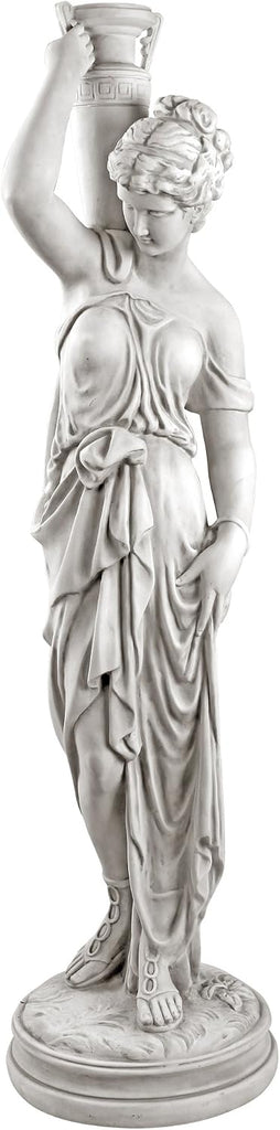 Dione the Divine Greek Water Woman Indoor/Outdoor Garden Statue, Grande, 38 inches tall, Cast Stone Resin, Antique