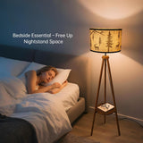 Tripod Floor Lamps Tall Standing Lamp Modern Floor Lamp with Fabric Shades,Dimmable Floor Lamp Industrial Reading Light