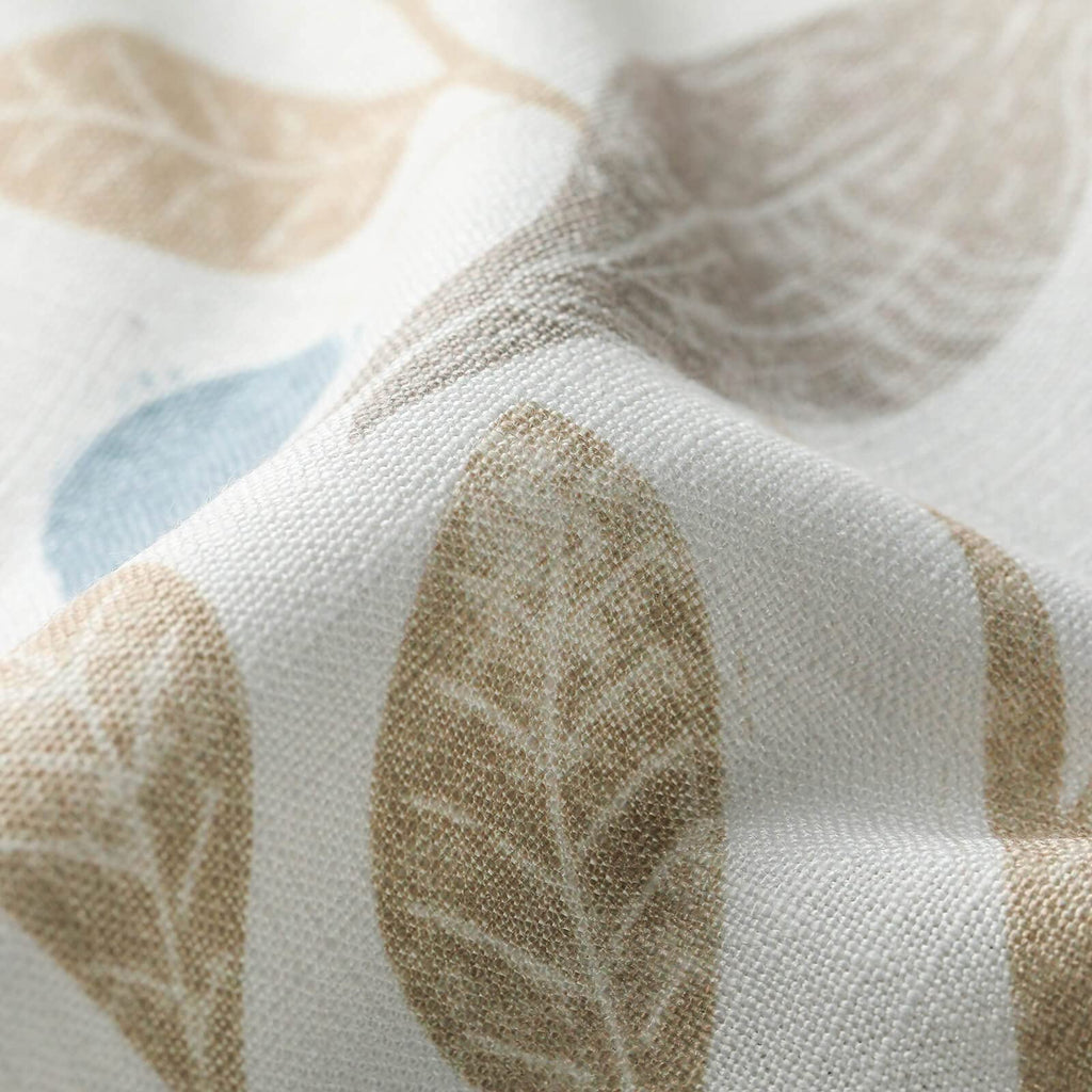 Tie Up Kitchen Curtain Valance, Bird Print, Beige, 52 x 18, 1 Panel