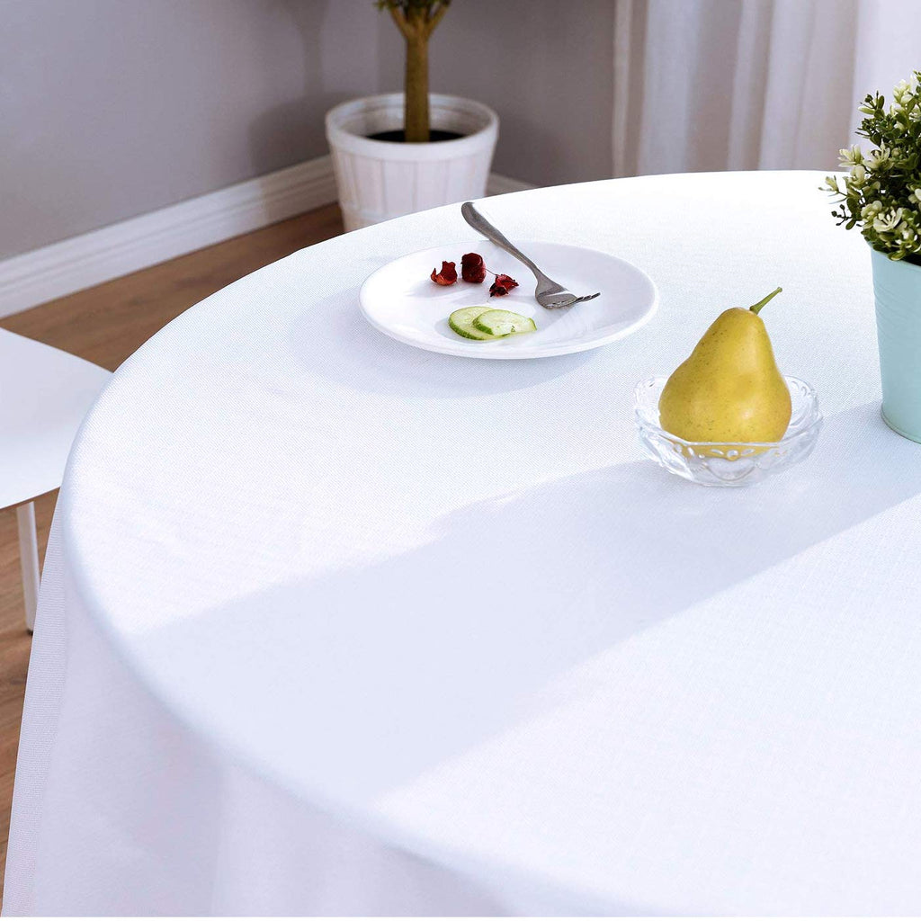 90 Inch White Tablecloths for Round Tables