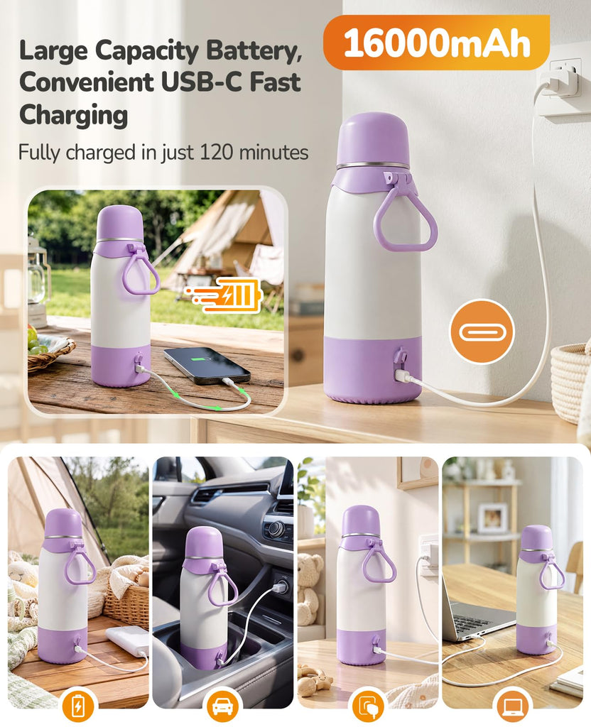 Portable Bottle Warmer for Breast Milk, Baby Milk Warmer Travel Essentials