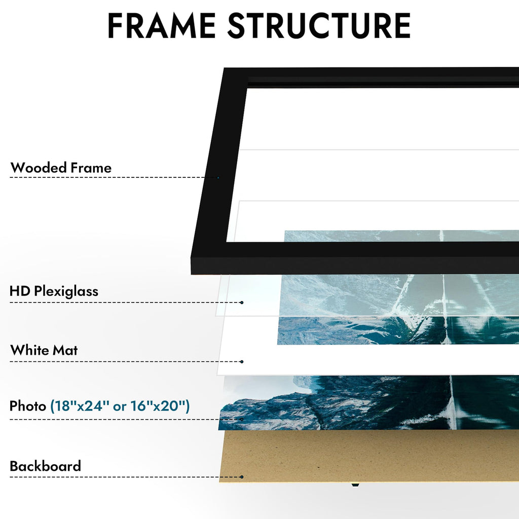 18x24 Picture Frame, Black Wood Style, Wall Mounting