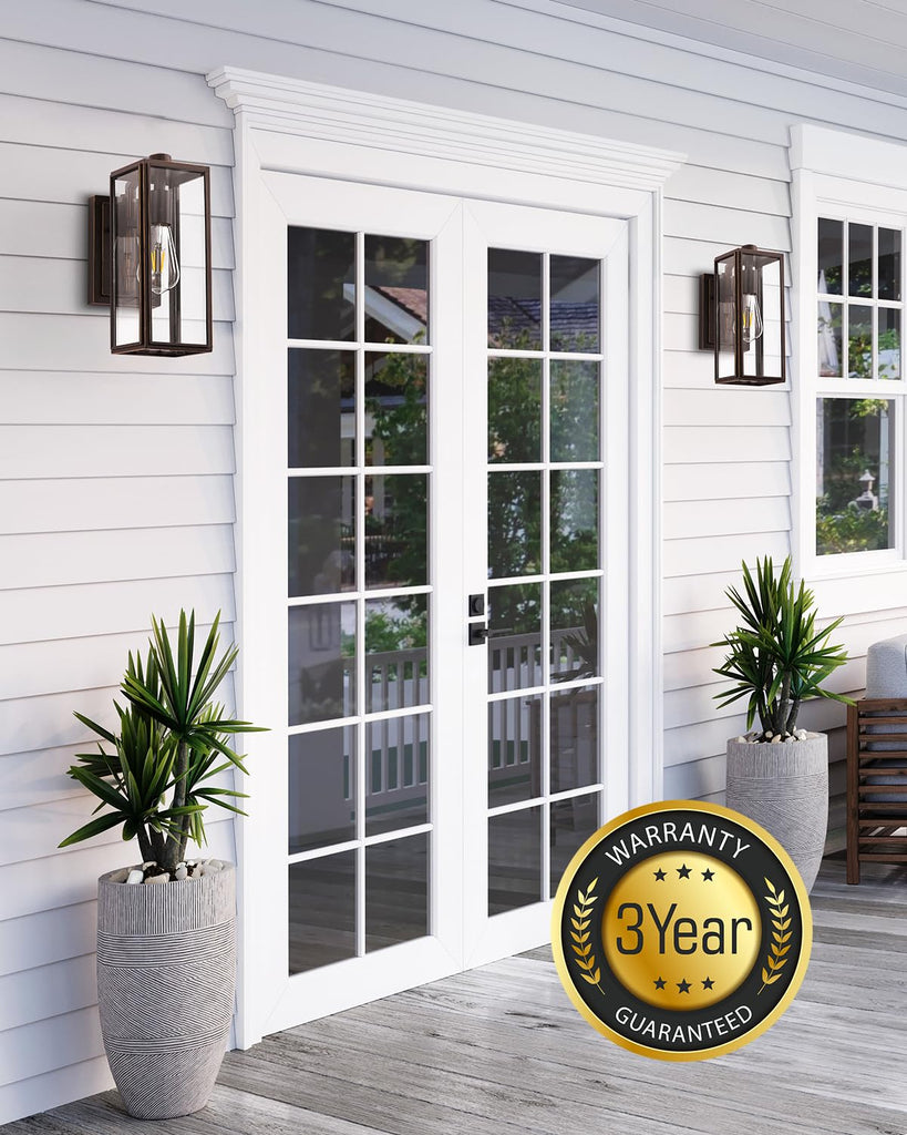 Dusk to Dawn Outdoor Lighting, Modern Oil Rubbed Bronze Wall Light Fixtures, 100% Aluminum Porch Lights Outdoor