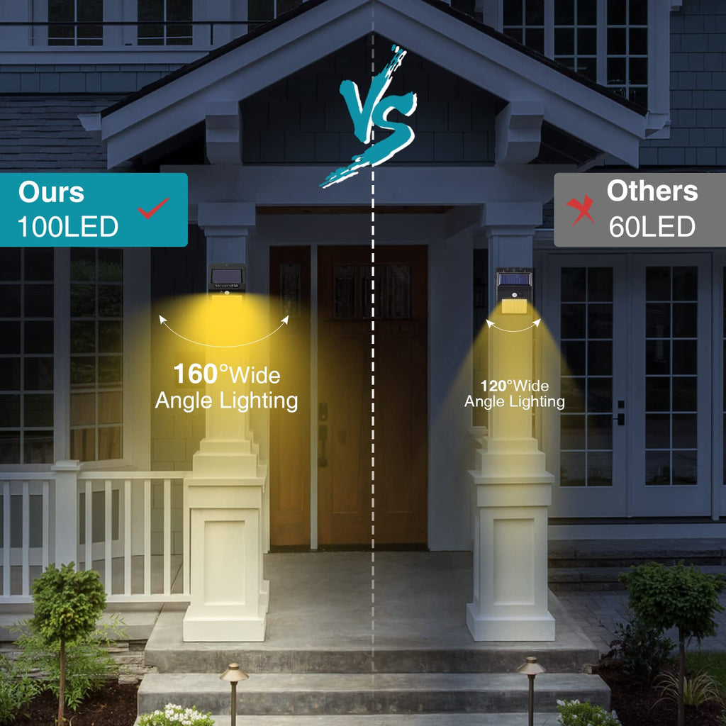6 Pack Solar Motion Lights Outdoor, 3 Modes/ Security Wireless IP65 Waterproof Wall Outdoor for Front Door