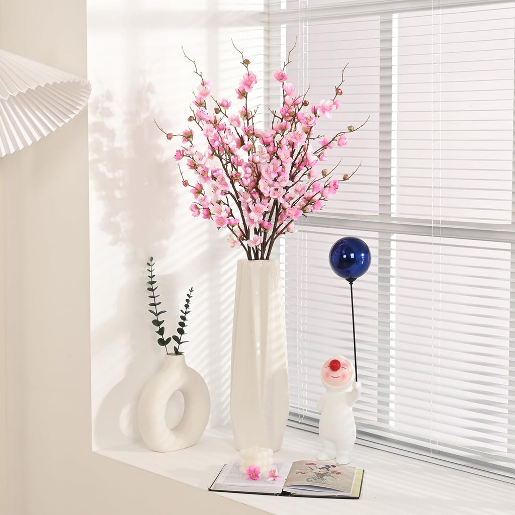 36'' Cherry Blossom Decor, 4 Pcs Long Stem Artificial Flowers for Tall Vase
