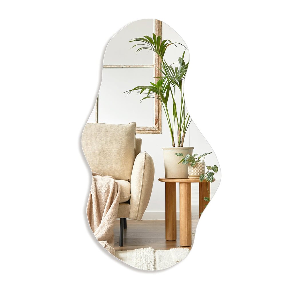 Irregular Wall Mirror Asymmetrical Mirror, 43''x24'' Decorative Modern Wall Decor Bedroom Living Room Entryway, Cloud