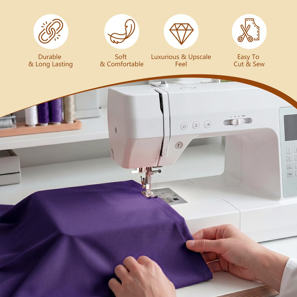 Soft Brushed Polyester Fabric, 55" Wide, 1 Yard, Purple
