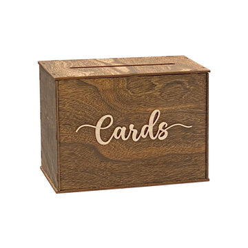 Rustic Wooden Card box 12x9x7 Inch Gift Card Box for Wedding Birthday Baby Shower Graduation Party