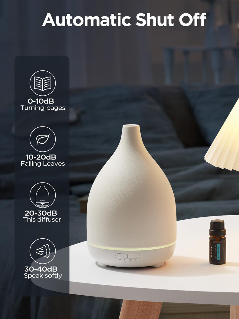 300ml Ceramic Essential Oil Diffuser, Diffusers, White