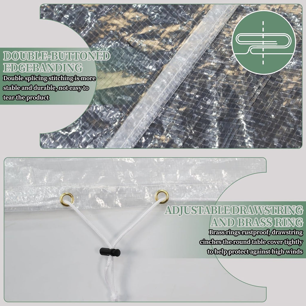 Outdoor Transparent Furniture Covers Round Patio Table Cover Waterproof - Garden Furniture Set Covers Circular Table