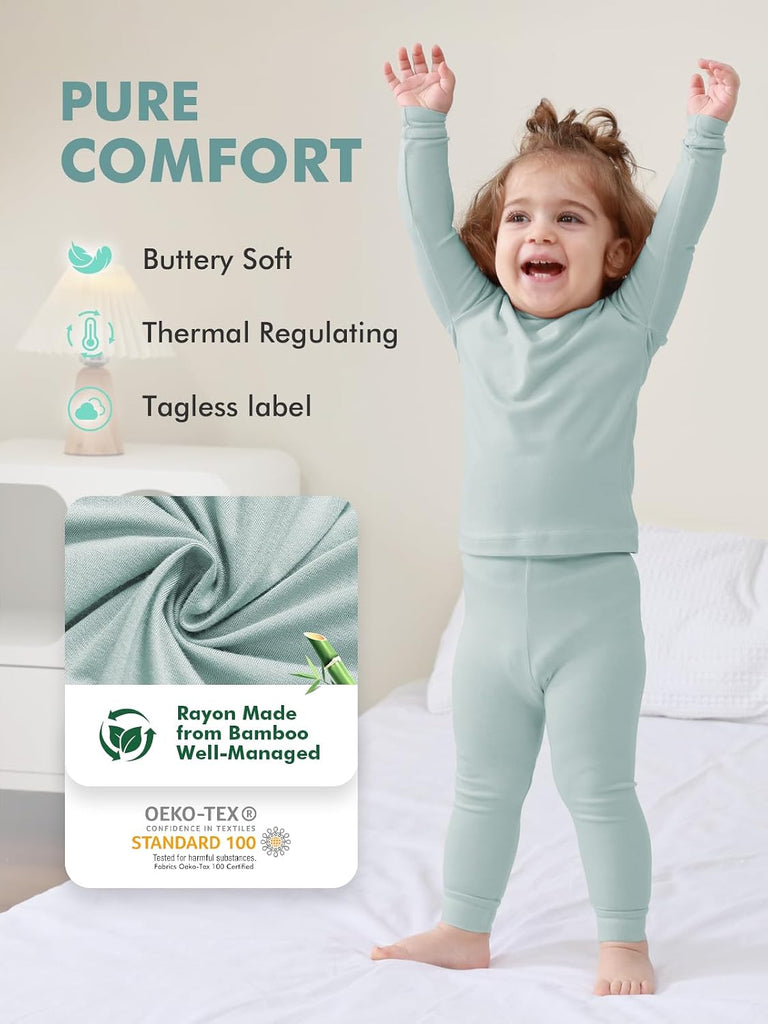 Rayon from Bamboo Toddler Pajamas Set, Pjs Baby Kids Girls Boys