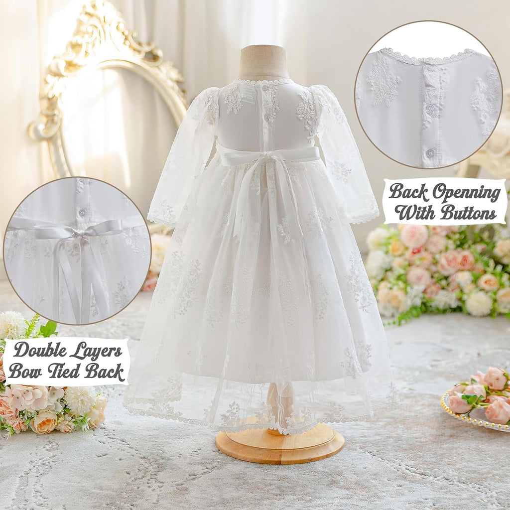 Flower Baby Girl Dresses Baptism Outfits with Shoes Set