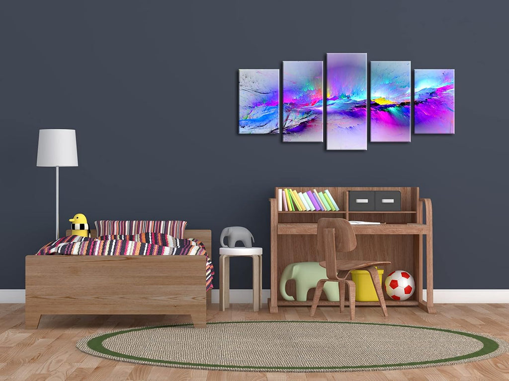Changing Colors Giclee Canvas Prints 5 panels Modern Artwork Landscape Pictures to Photo Printed on Abstract Canvas