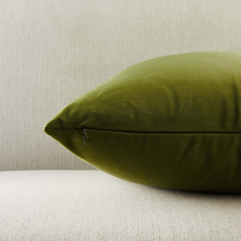 22x22 Decorative Velvet Throw Pillow Covers Set of 2, Olive Green
