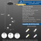 Crystal Chandeliers for Dining Room Lights Fixture Over Table, 5-Light Black Modern Pendant Light Fixture_Crystal Chandeliers for Living Room Kitchen Island Staircases Foyer Hallway Bar A116-B0DSVJ53Y6