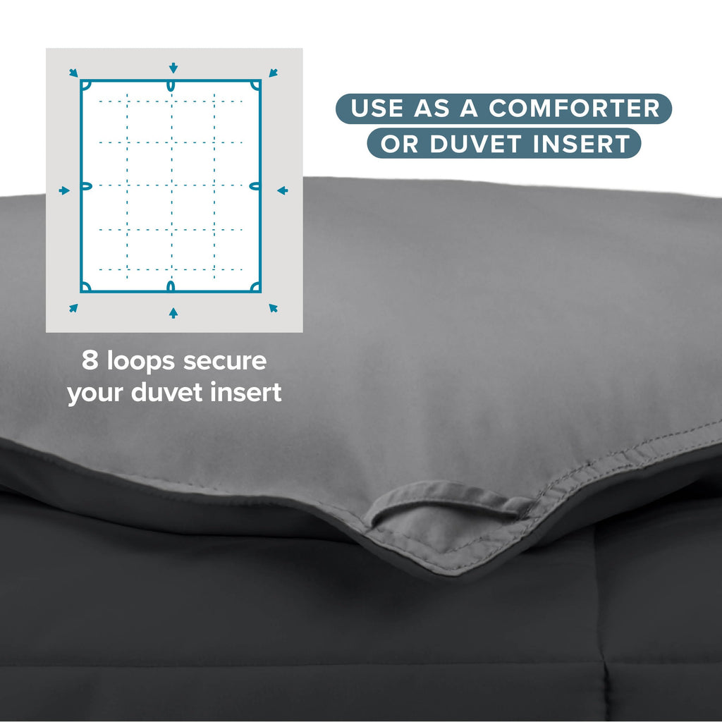 California King Comforter - Reversible Colors - Goose Down Alternative - Ultra-Soft - Premium 1800 Series - All