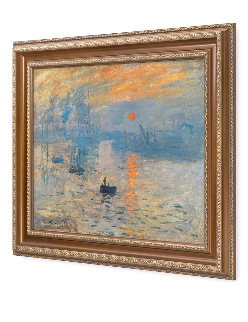 Claude Monet Wall Art Framed, Impression Sunrise, 25x21