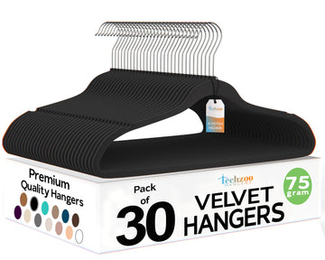 Premium Velvet Hangers 30 Pack Ultra Thin Non Slip Adult Felt Space Saving Suit Hanger for Closet Heavy Duty Coat